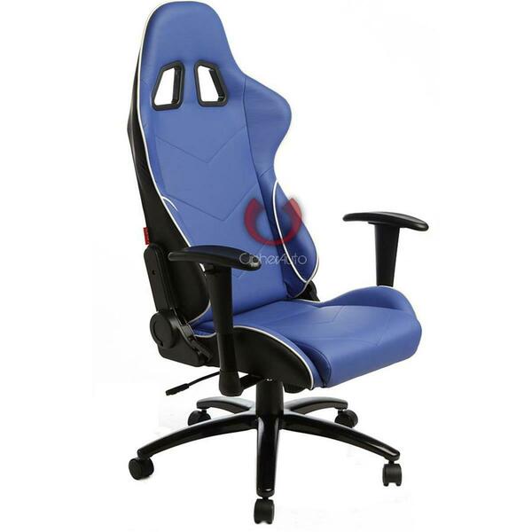 Cipher Leatherette Office Racing Seat - Blue CPA5001PBUBK